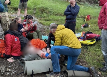 Lake District mountain rescue training turns real after team member injures leg