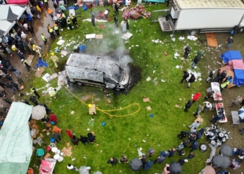 Firefighters tackle van fire at Appleby Horse Fair