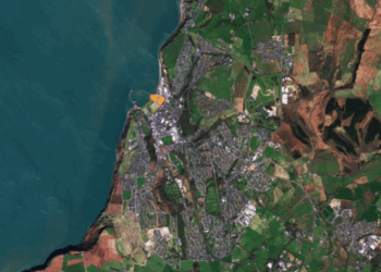 Whitehaven harbour’s orange water visible from space