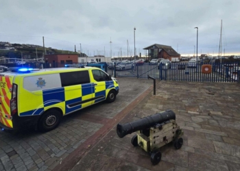 Two arrests after stolen car crashes through Whitehaven’s marina gates