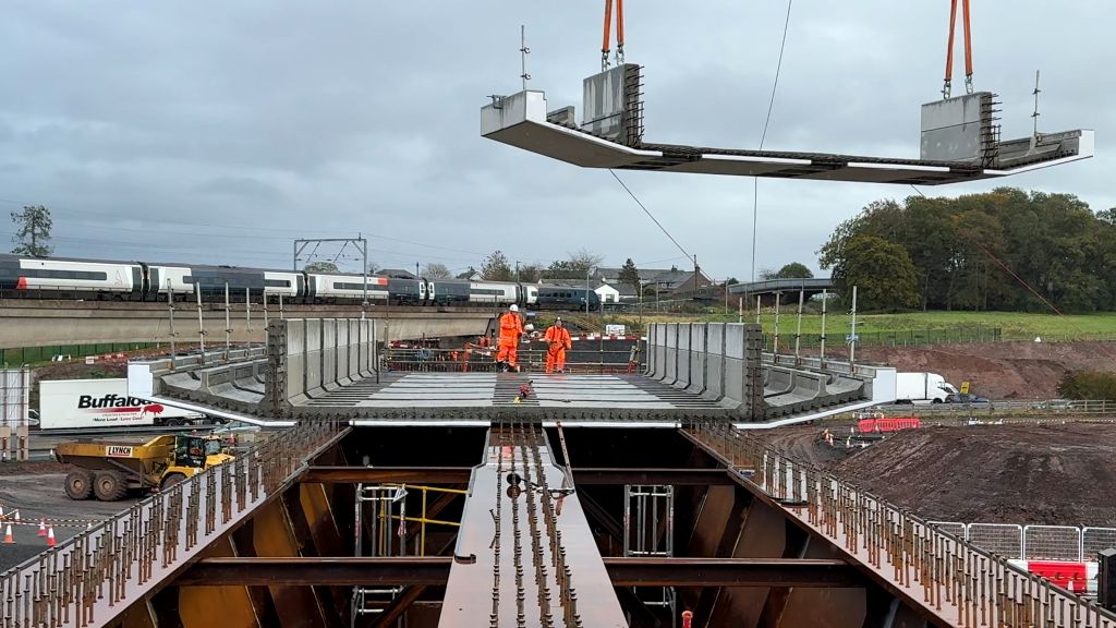 WATCH: Massive M6 railway bridge under construction