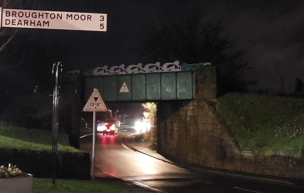 Brick thrown off West Cumbrian village bridge hits moving vehicle