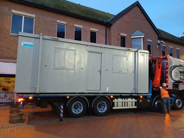 barrow-town-centre-cabins-provide-short-term-market-solution