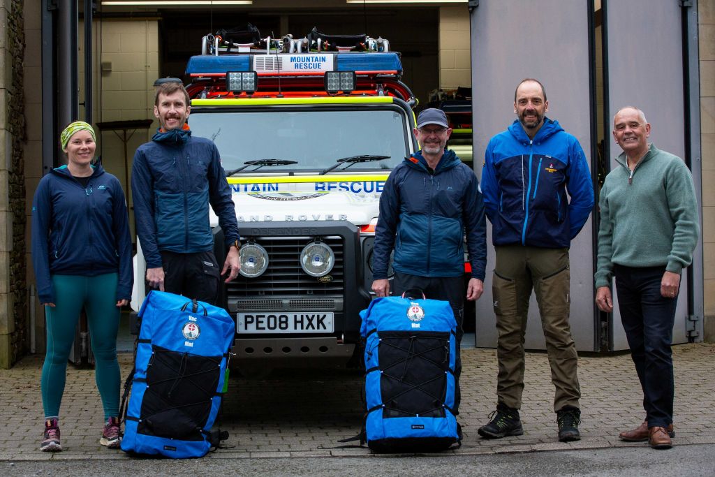 Cockermouth Mountain Rescue Team’s new specialist rucksacks thanks to community fund