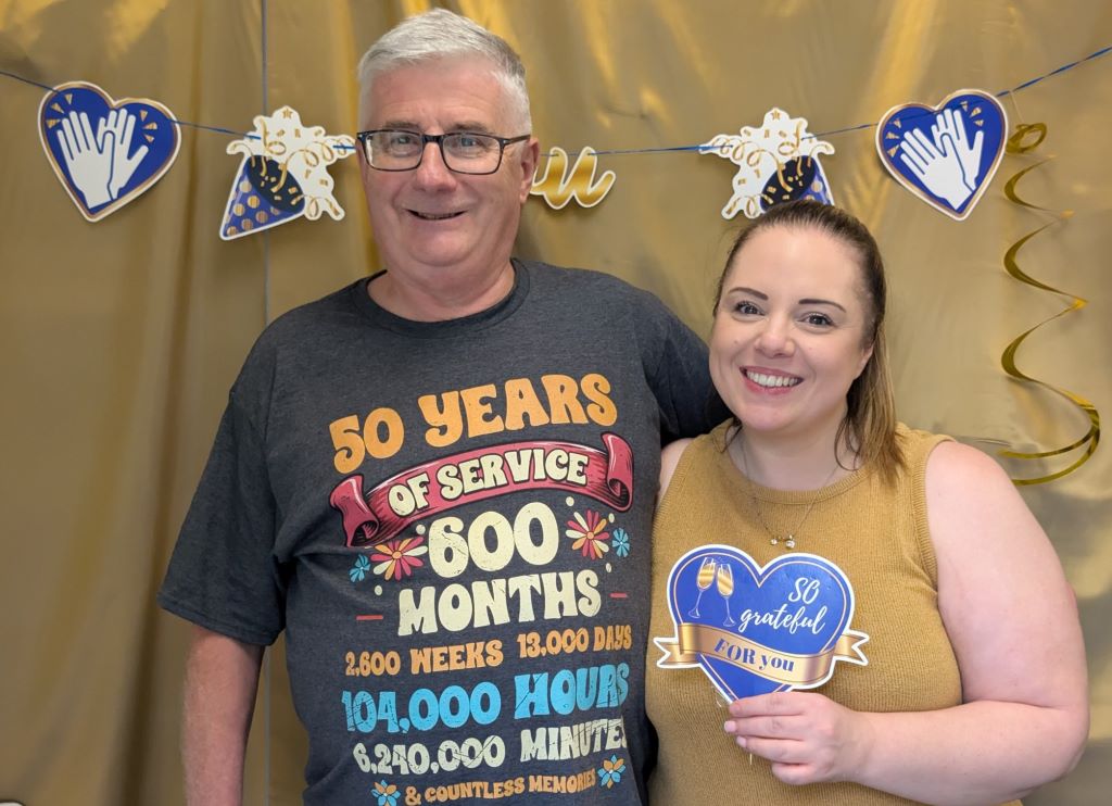 WCF worker Mike Parker celebrates 50 years with company