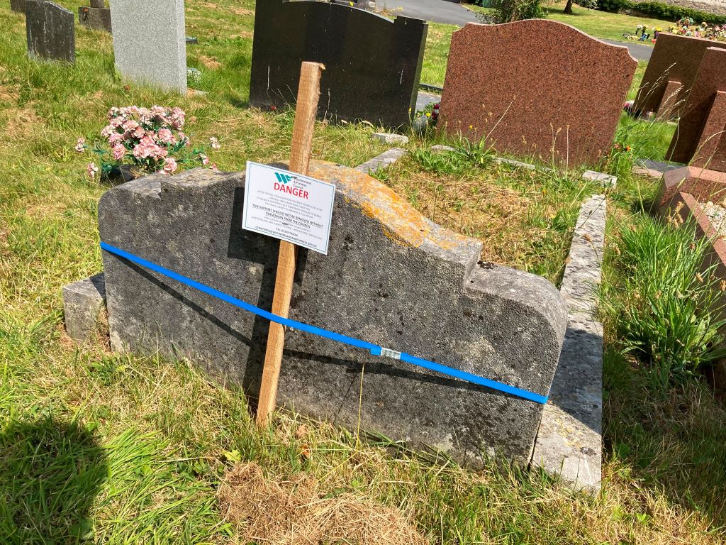 Unsafe gravestones in South Cumbrian cemetery