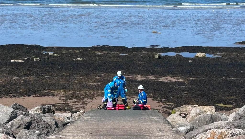 Coastguard help elderly man after fall on beach in Whitehaven