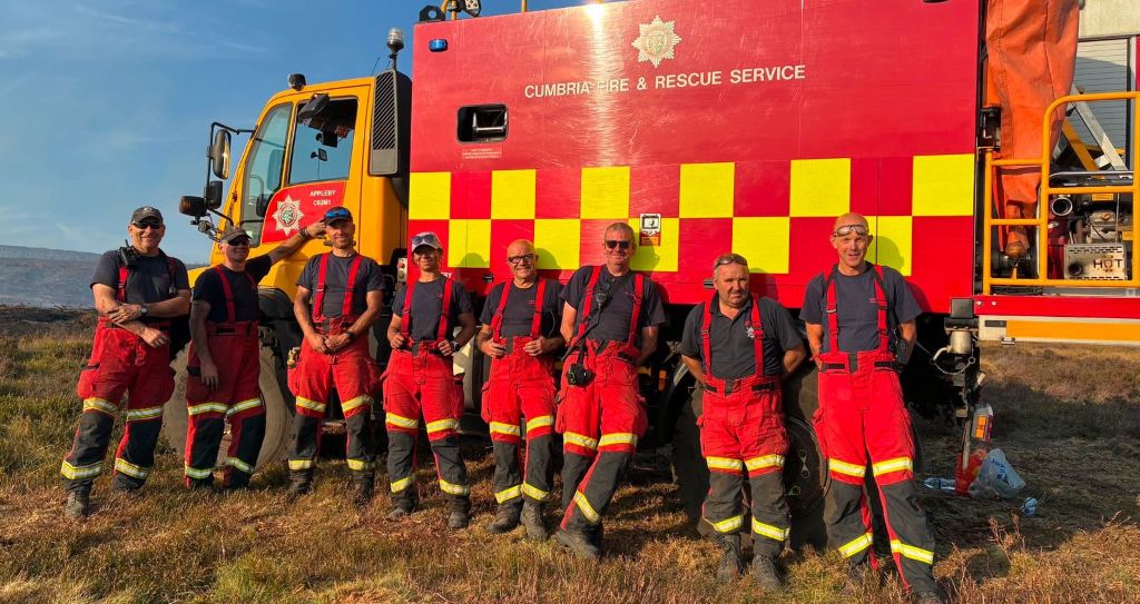 Cumbrian firefighters help tackle major wildfire in Derbyshire
