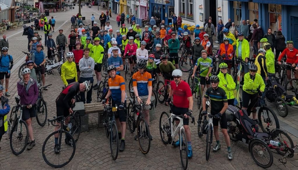 Over 130 cyclists celebrate one year until the Tour de France arrives in Cumbria